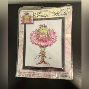 Design Works Crows Stitch Kit Frog Bouquet Ballerina 7” x 10” Susan Pisoni New